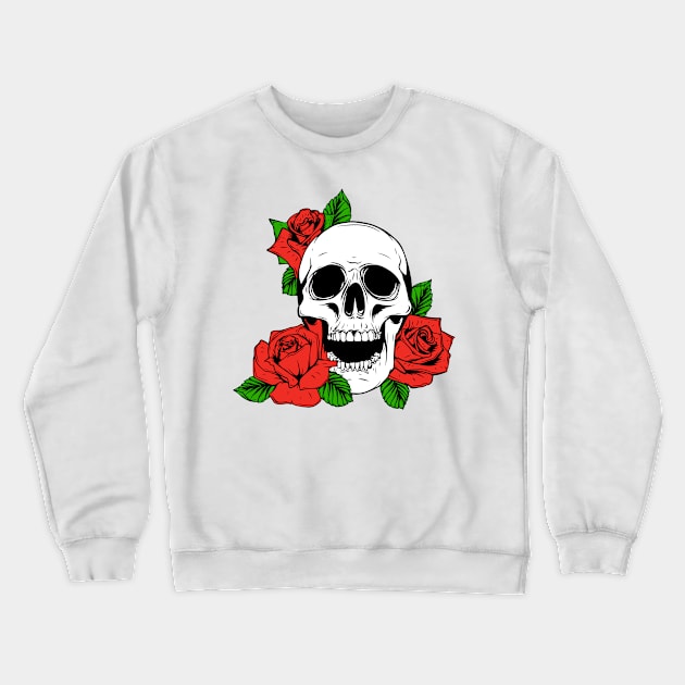 Funny Skull Flower Crewneck Sweatshirt by Dazling Things